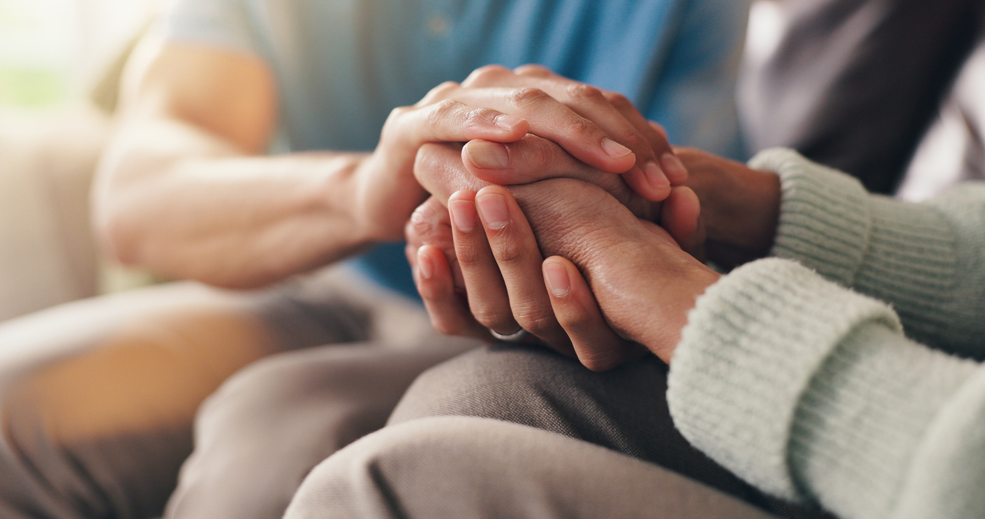 Loved one receiving support through depression