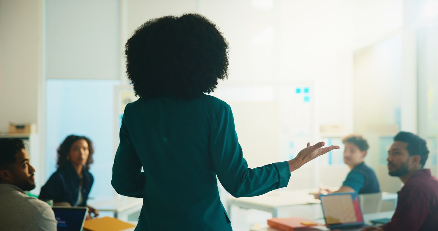 Woman teaching healthcare class